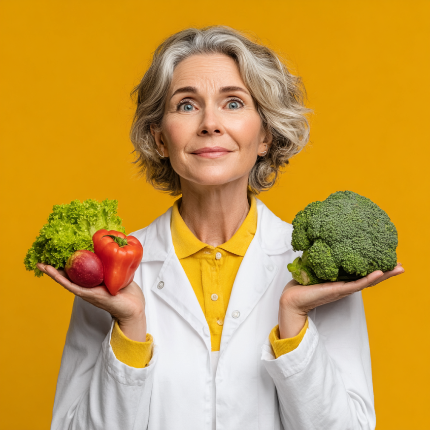 Adulto mayor preparando comida saludable